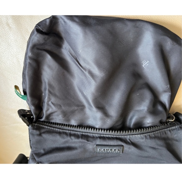 Lauren Ralph Lauren Black Nylon Shoulder Bag with Logo Strap - Picture 8 of 10